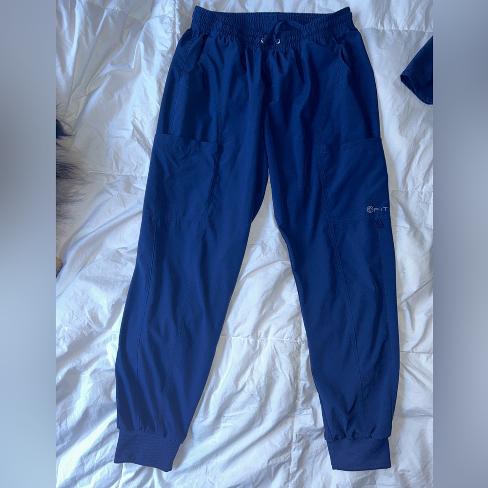 Medium Navy Blue White Cross Scrub Bottoms